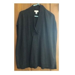 LOFT Charcoal gray sleeveless draped vest